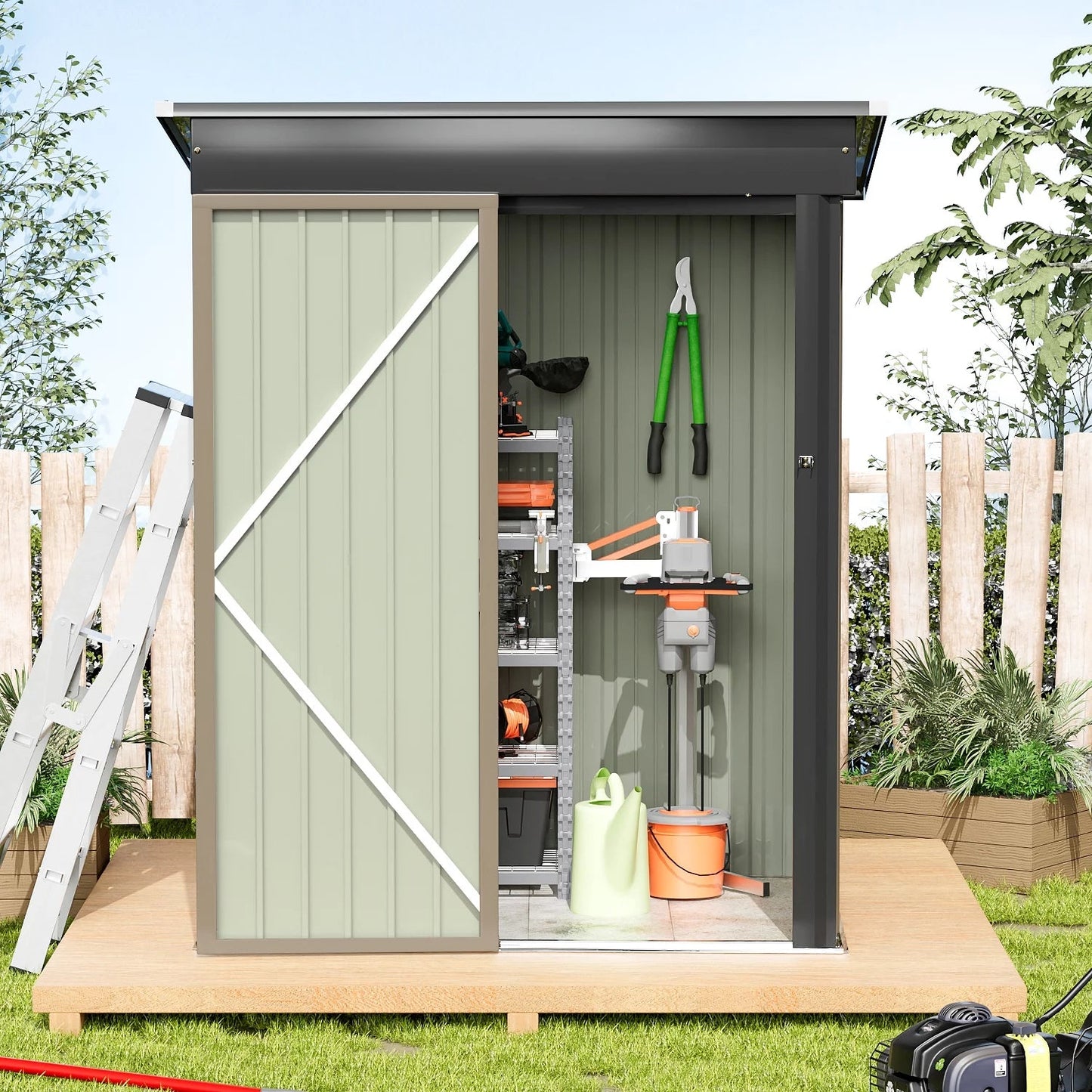 Secure 5x3 Ft Metal Garden Shed: Lockable Outdoor Storage for Patio & Backyard - High Security Solution - Nourishment Tapestry