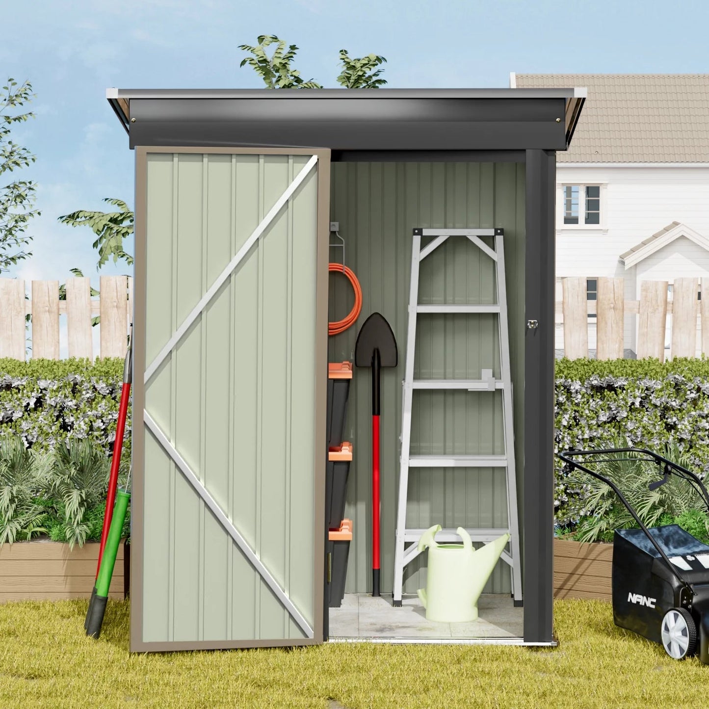 Secure 5x3 Ft Metal Garden Shed: Lockable Outdoor Storage for Patio & Backyard - High Security Solution - Nourishment Tapestry