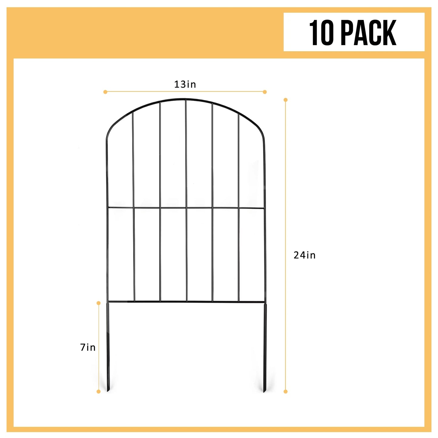 10 - Piece Arched Garden Fence Set: Rustproof Black Barrier for Elegant Landscape Borders - Nourishment Tapestry