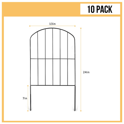 10 - Piece Arched Garden Fence Set: Rustproof Black Barrier for Elegant Landscape Borders - Nourishment Tapestry