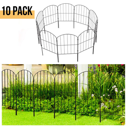 10 - Piece Arched Garden Fence Set: Rustproof Black Barrier for Elegant Landscape Borders - Nourishment Tapestry