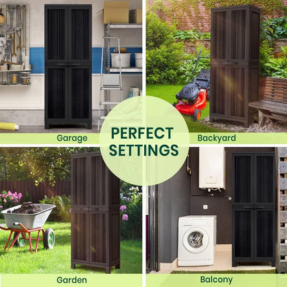 173CM Tall Lockable Outdoor Storage Cabinet: Secure Garden Shed & Tool Organizer - Nourishment Tapestry