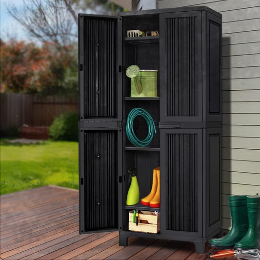 173CM Tall Lockable Outdoor Storage Cabinet: Secure Garden Shed & Tool Organizer - Nourishment Tapestry