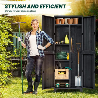 173CM Tall Lockable Outdoor Storage Cabinet: Secure Garden Shed & Tool Organizer - Nourishment Tapestry