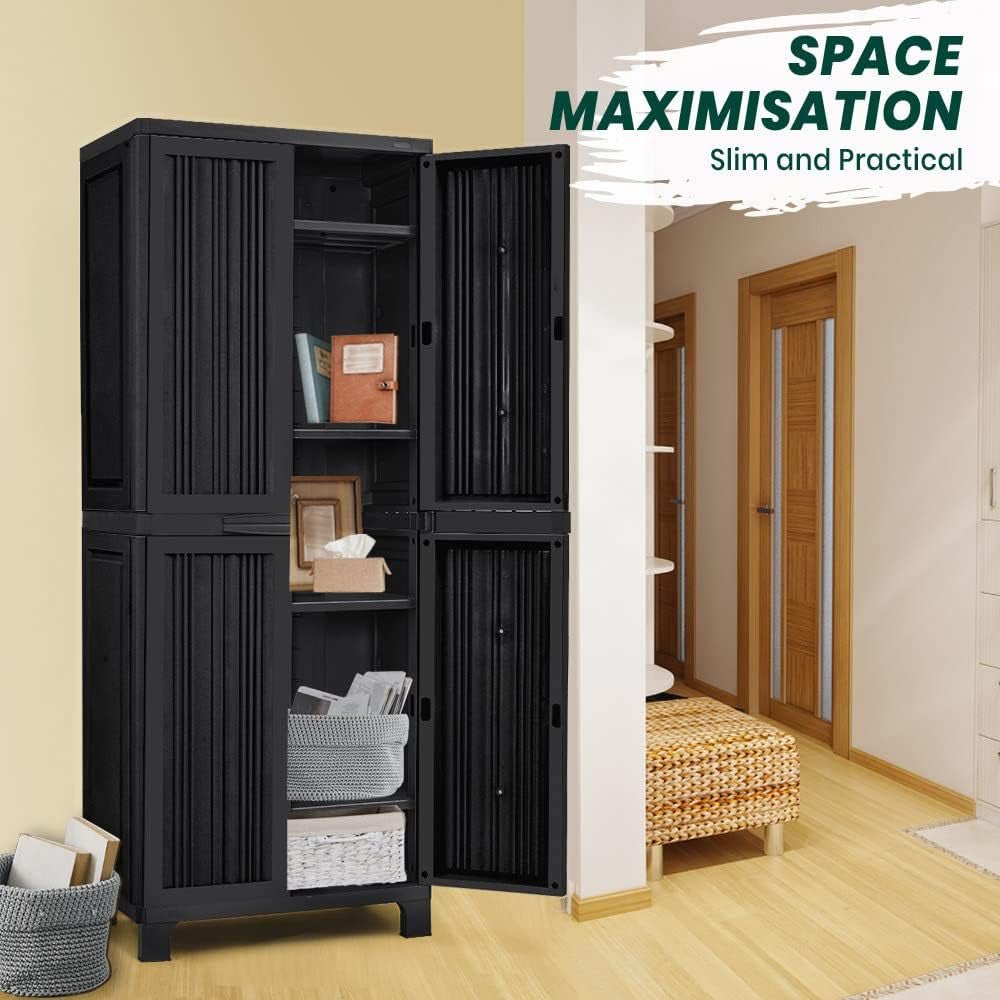 173CM Tall Lockable Outdoor Storage Cabinet: Secure Garden Shed & Tool Organizer - Nourishment Tapestry