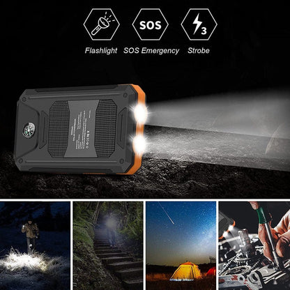 20000mAh Solar Power Bank: Rugged Waterproof Outdoor Charger for Fast Adventure Charging - Nourishment Tapestry