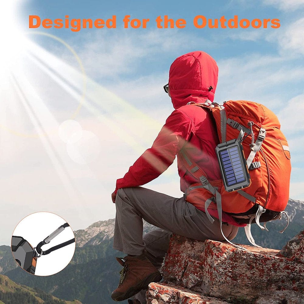 20000mAh Solar Power Bank: Rugged Waterproof Outdoor Charger for Fast Adventure Charging - Nourishment Tapestry