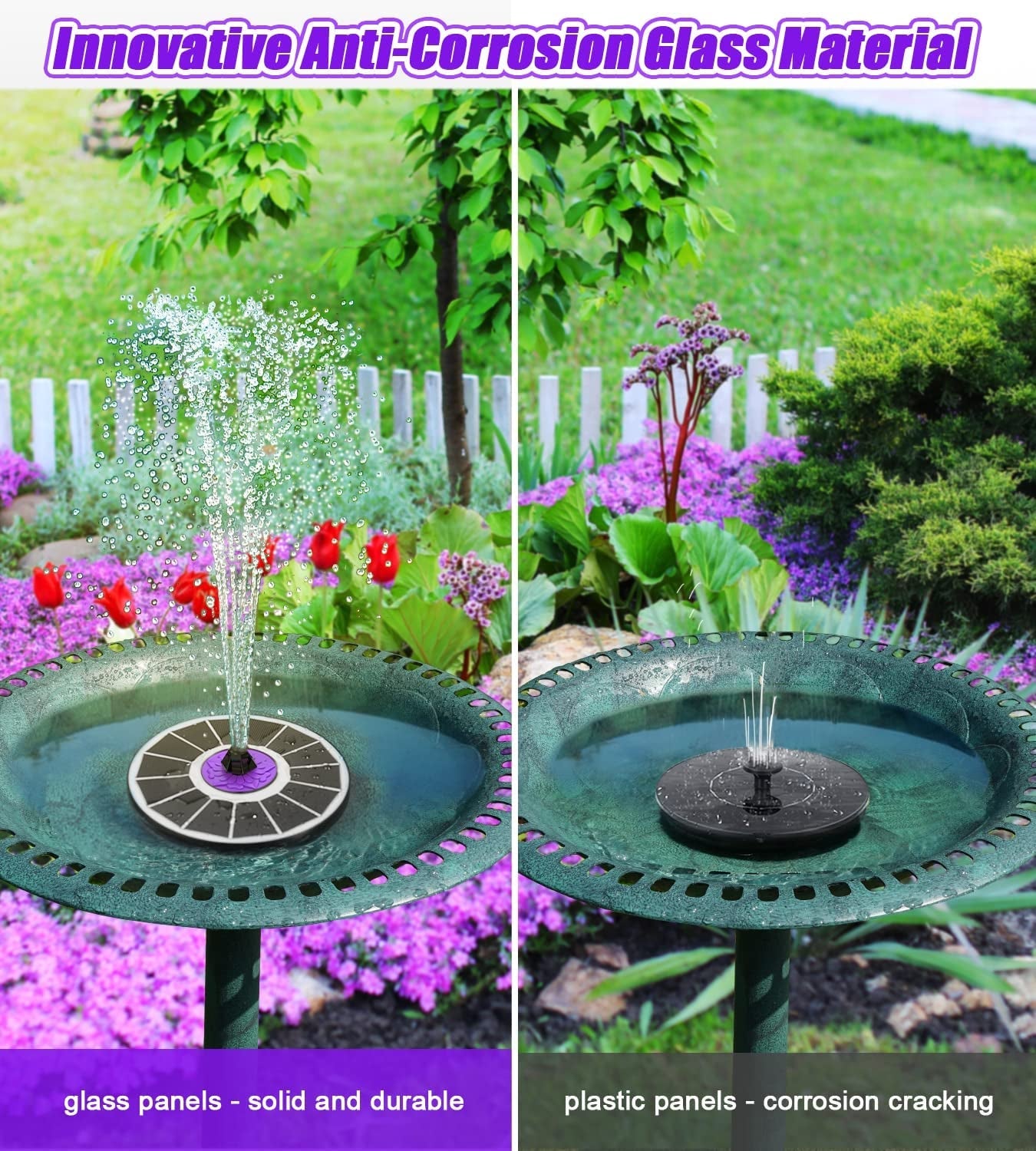 3.5W Solar Bird Bath Fountain with Flower: Garden Water Feature for Hummingbirds - Nourishment Tapestry