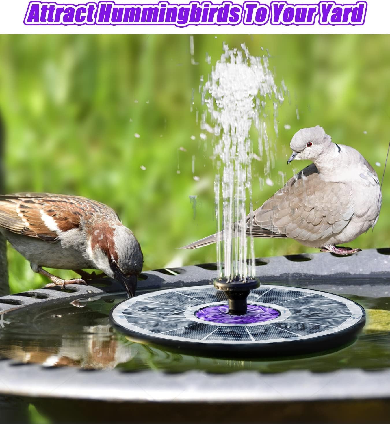 3.5W Solar Bird Bath Fountain with Flower: Garden Water Feature for Hummingbirds - Nourishment Tapestry