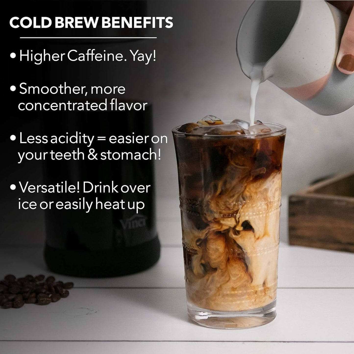 5 - Minute Electric Cold Brew Coffee Maker with 4 Brew Strengths - Easy Clean Glass Carafe - Ideal for Iced Coffee! - Nourishment Tapestry