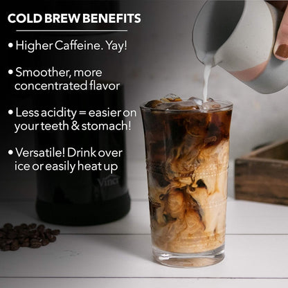 5 - Minute Electric Cold Brew Coffee Maker with 4 Brew Strengths - Easy Clean Glass Carafe - Ideal for Iced Coffee! - Nourishment Tapestry