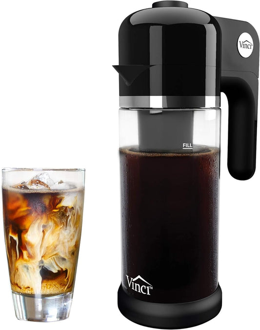 5 - Minute Electric Cold Brew Coffee Maker with 4 Brew Strengths - Easy Clean Glass Carafe - Ideal for Iced Coffee! - Nourishment Tapestry