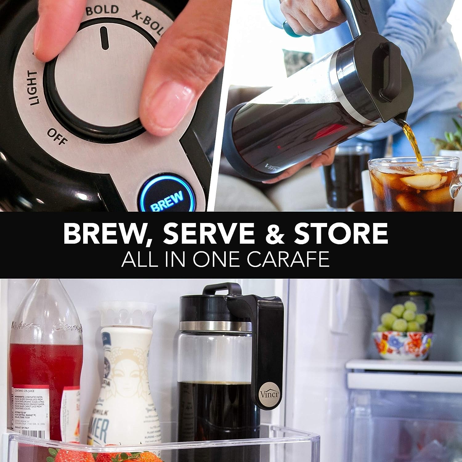 5 - Minute Electric Cold Brew Coffee Maker with 4 Brew Strengths - Easy Clean Glass Carafe - Ideal for Iced Coffee! - Nourishment Tapestry