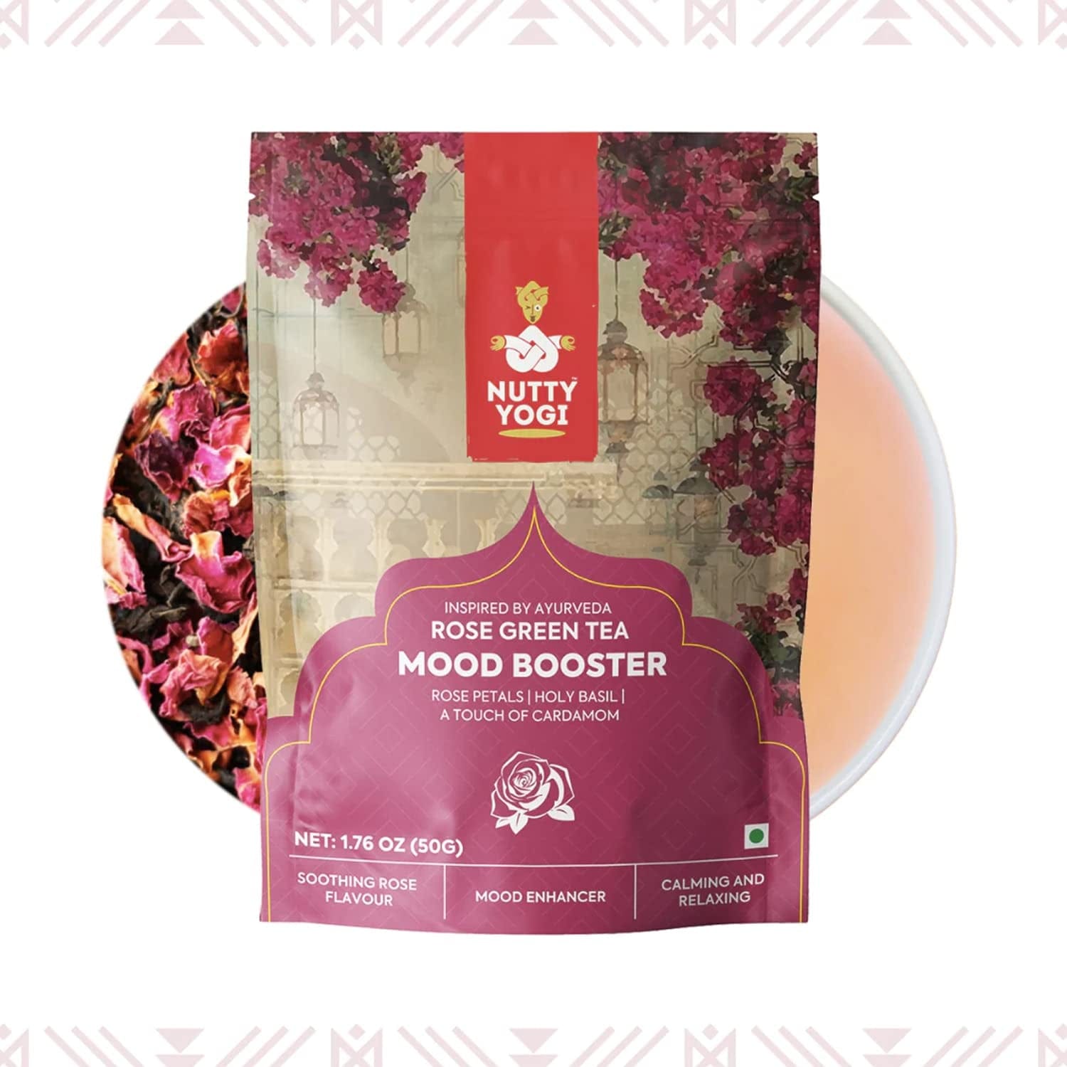 "50G Rose Green Tea Mood Booster: Natural Bliss Blend, Elevate Spirits & Reduce Stress" - Nourishment Tapestry