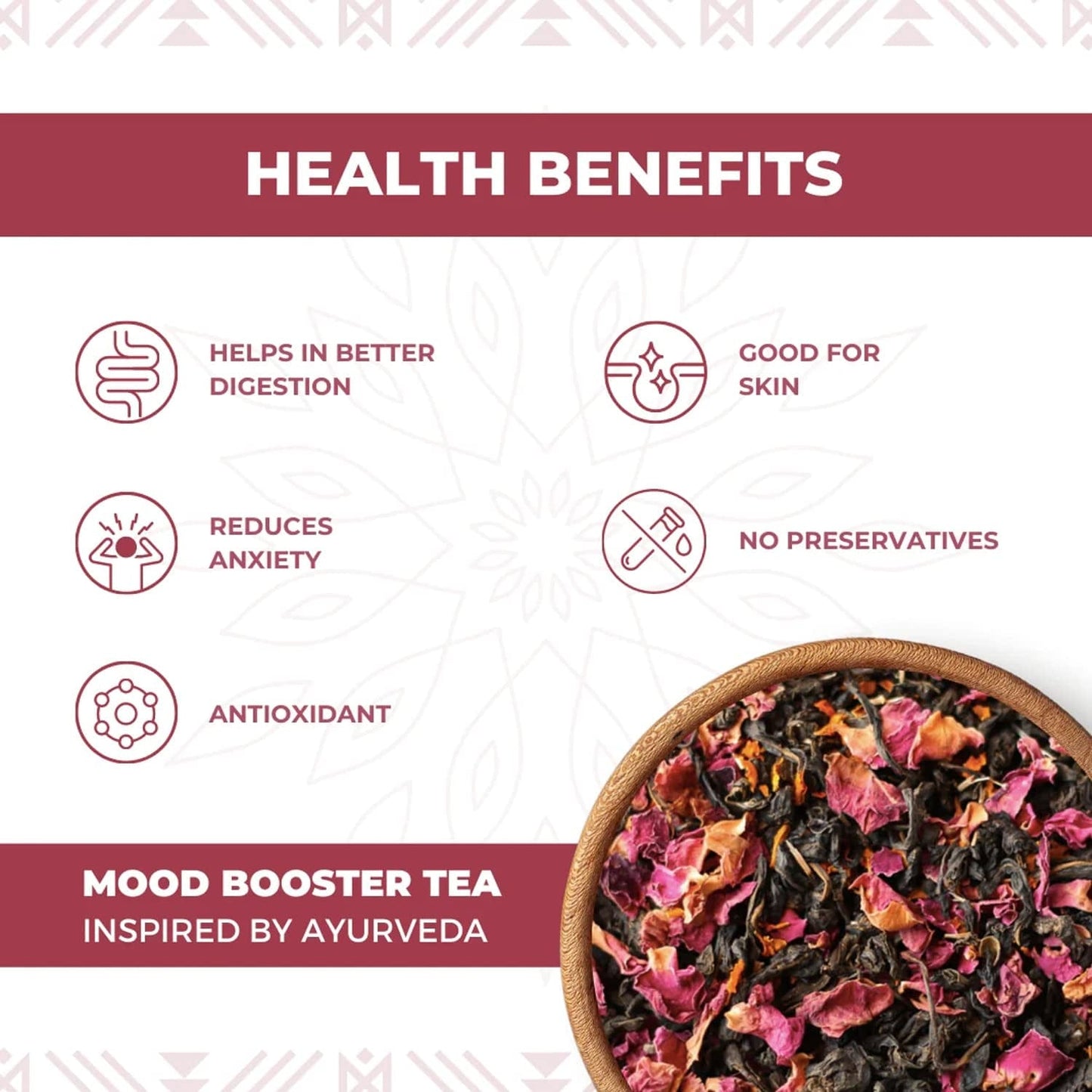 "50G Rose Green Tea Mood Booster: Natural Bliss Blend, Elevate Spirits & Reduce Stress" - Nourishment Tapestry