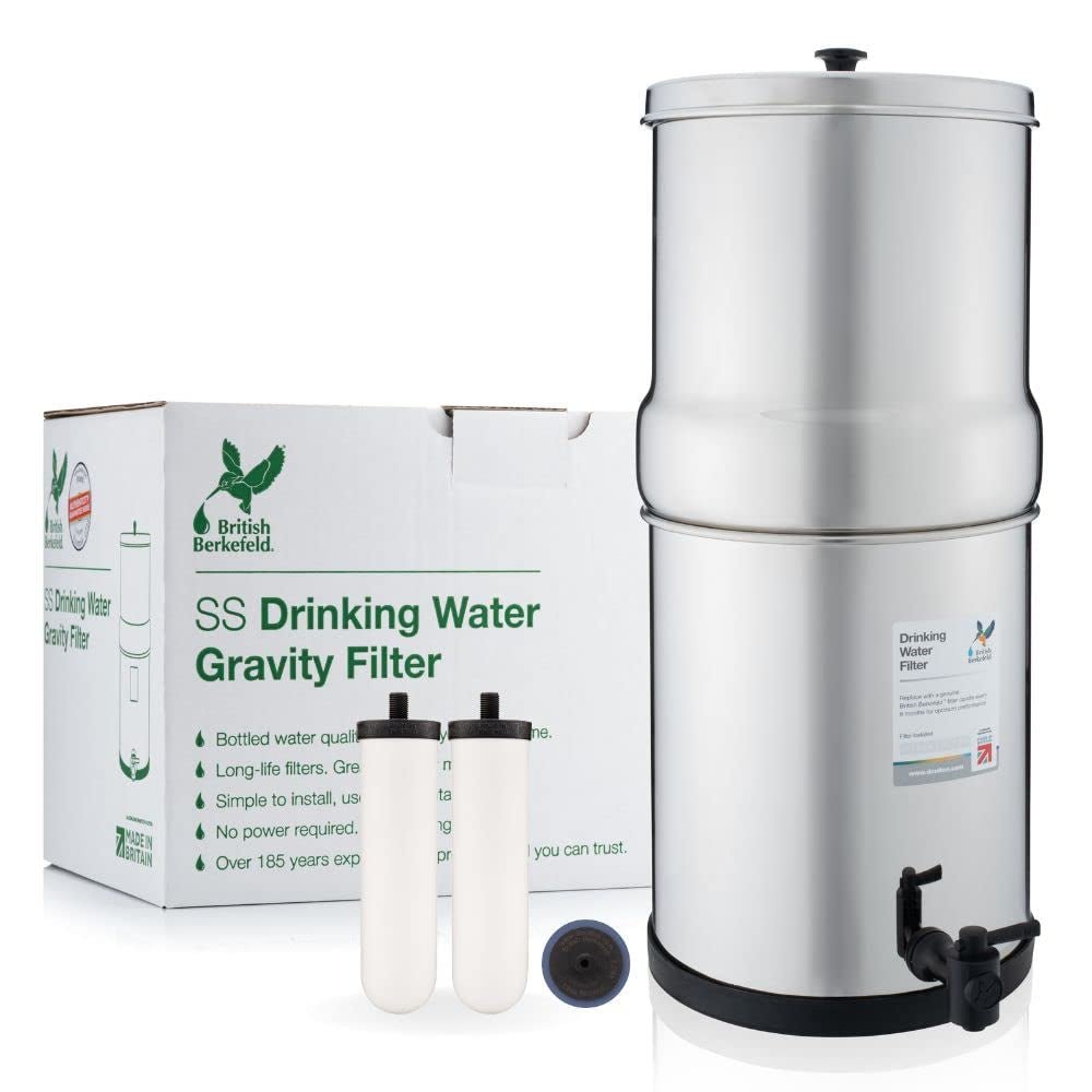 Berkey Stainless Steel Water Filter System - 6L Capacity with 2 NSF Certified Ceramic Cartridges - Nourishment Tapestry