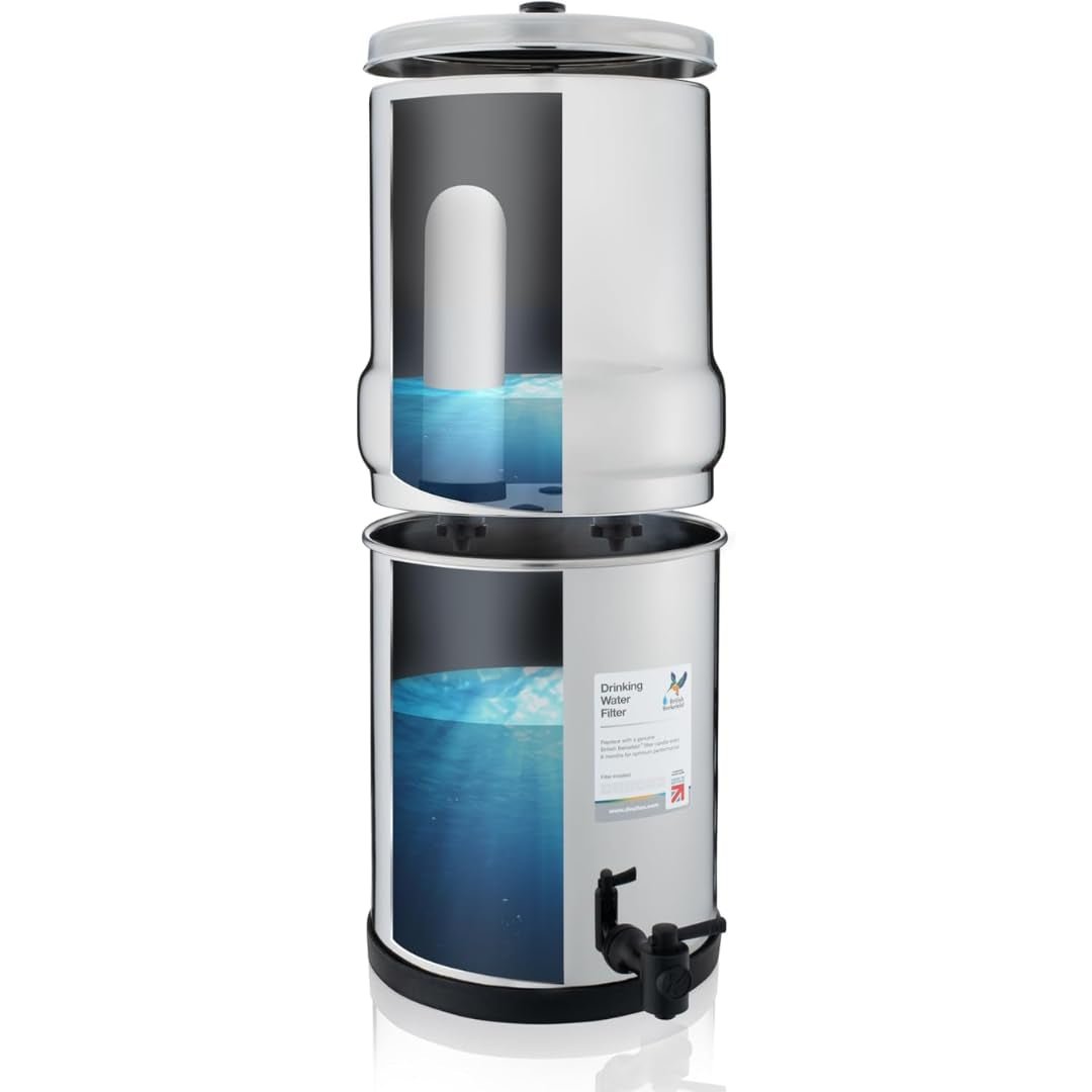 Berkey Stainless Steel Water Filter System - 6L Capacity with 2 NSF Certified Ceramic Cartridges - Nourishment Tapestry