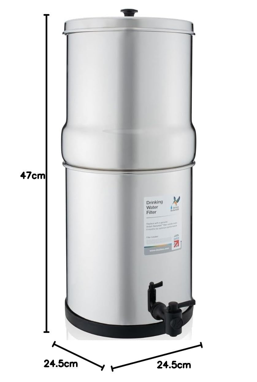 Berkey Stainless Steel Water Filter System - 6L Capacity with 2 NSF Certified Ceramic Cartridges - Nourishment Tapestry