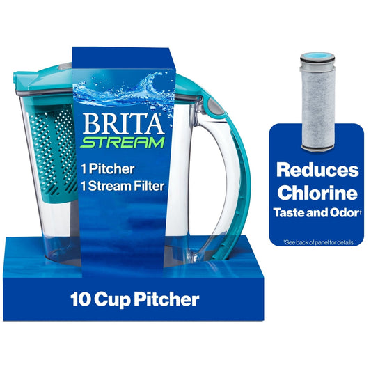 Blue Stream 10 - Cup Water Filter Pitcher - Clean & Refreshing Water On Demand - Nourishment Tapestry