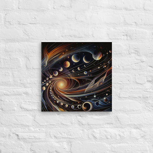 Celestial Moon Orbit Canvas: Mesmerizing Lunar Art for Your Space - Nourishment Tapestry