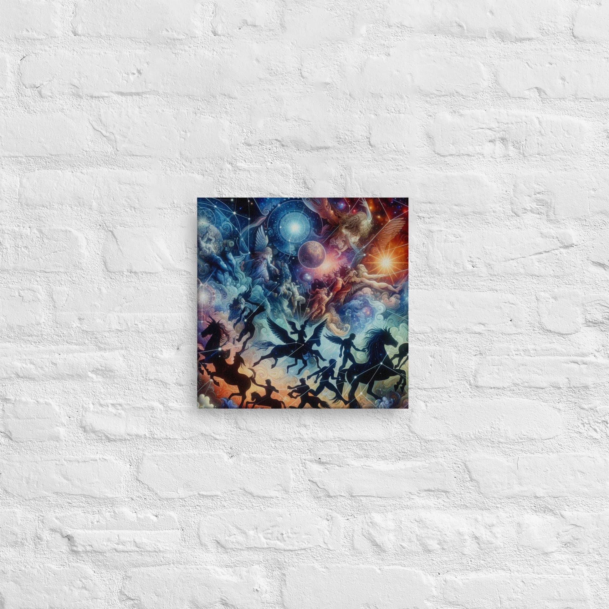 Celestial Myths Canvas Art: Enchanting Starry Night Wall Decor - Nourishment Tapestry