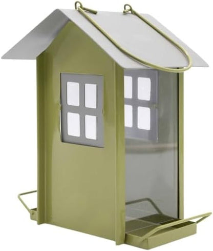 Charming Beach Hut Bird Feeder: Durable Metal & Plastic Outdoor Hanging Station for Small Birds - Shop Now! - Nourishment Tapestry