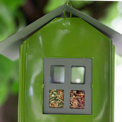 Charming Beach Hut Bird Feeder: Durable Metal & Plastic Outdoor Hanging Station for Small Birds - Shop Now! - Nourishment Tapestry