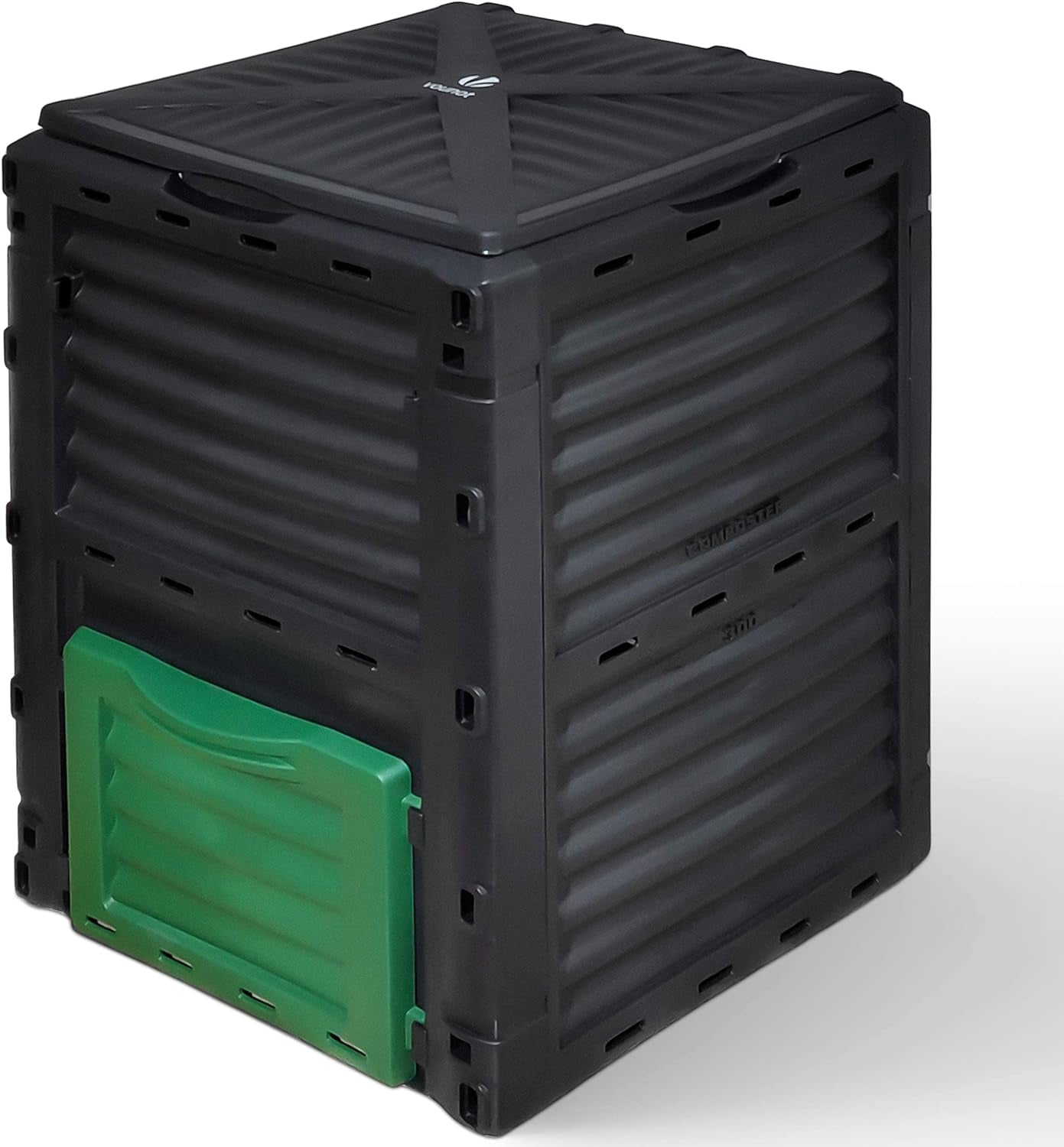 Compost Bin Garden 300L Plastic Outdoor Composter - Black - Nourishment Tapestry