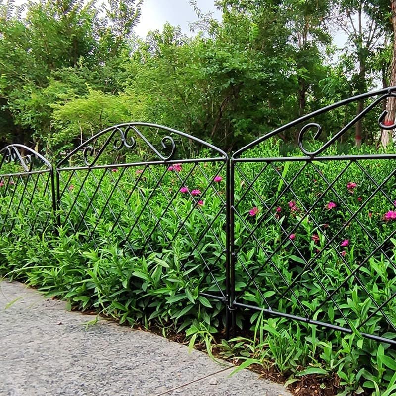 Decorative Garden Fence 44cm x 3m - Rustproof Metal Animal Barrier for Yard and Flower Bed - Nourishment Tapestry