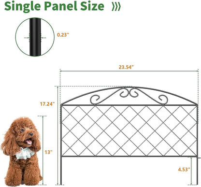 Decorative Garden Fence 44cm x 3m - Rustproof Metal Animal Barrier for Yard and Flower Bed - Nourishment Tapestry