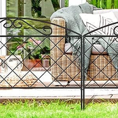 Decorative Garden Fence 44cm x 3m - Rustproof Metal Animal Barrier for Yard and Flower Bed - Nourishment Tapestry