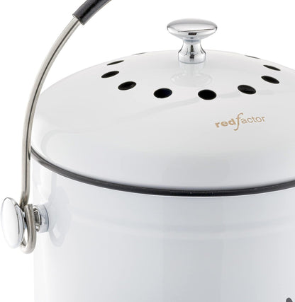 Deluxe Stainless Steel Compost Bin for Kitchen - Dual Filter Technology - 5L Capacity - Includes Replacement Filters - Nourishment Tapestry