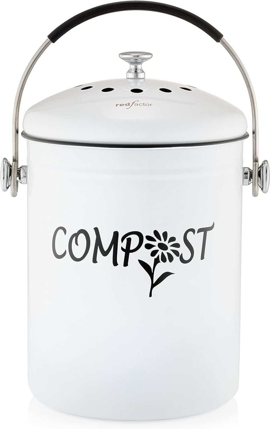 Deluxe Stainless Steel Compost Bin for Kitchen - Dual Filter Technology - 5L Capacity - Includes Replacement Filters - Nourishment Tapestry