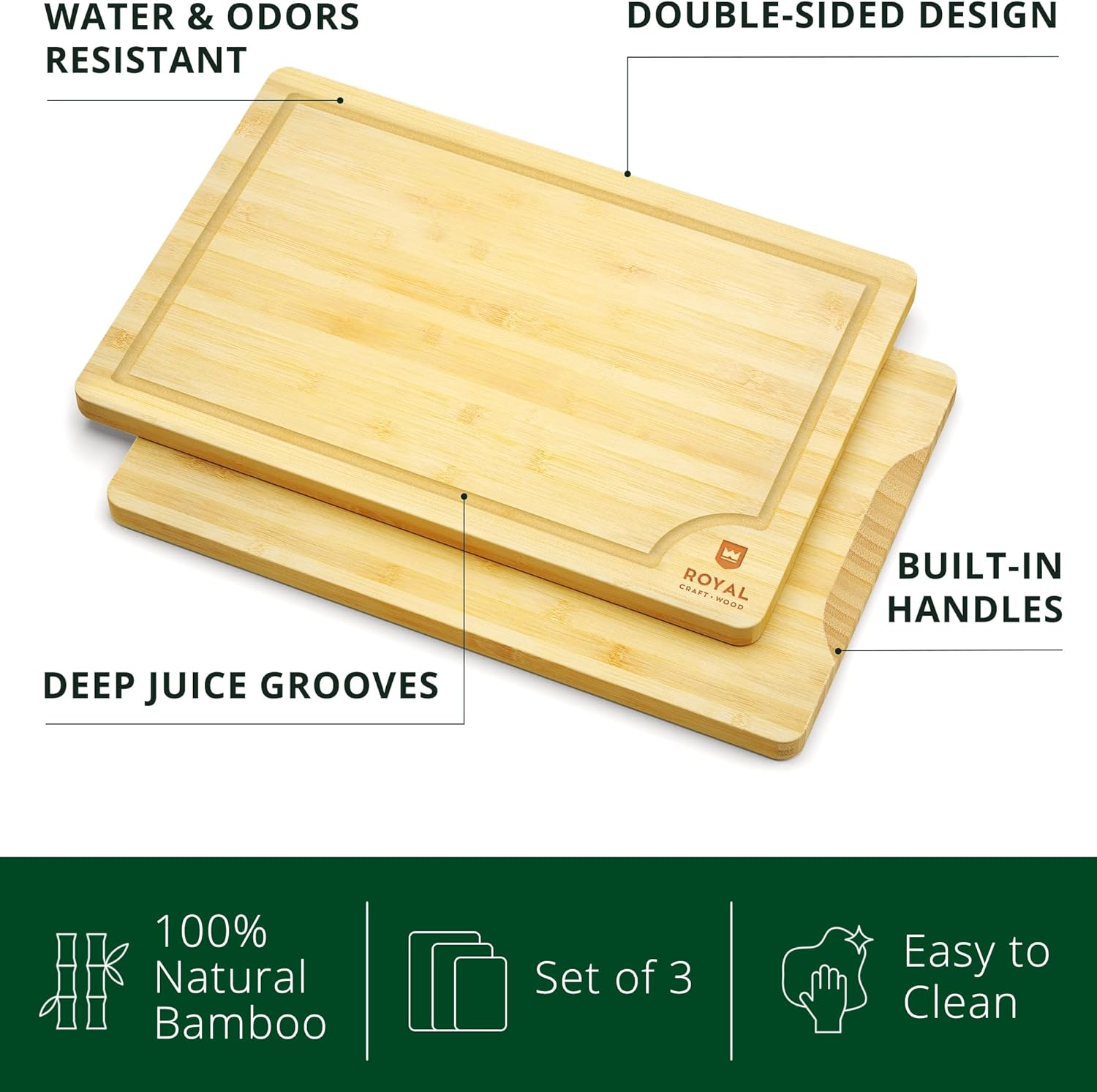 Eco - Friendly Bamboo Cutting Board Set: Sustainable Kitchen Essentials - Nourishment Tapestry