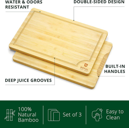 Eco - Friendly Bamboo Cutting Board Set: Sustainable Kitchen Essentials - Nourishment Tapestry