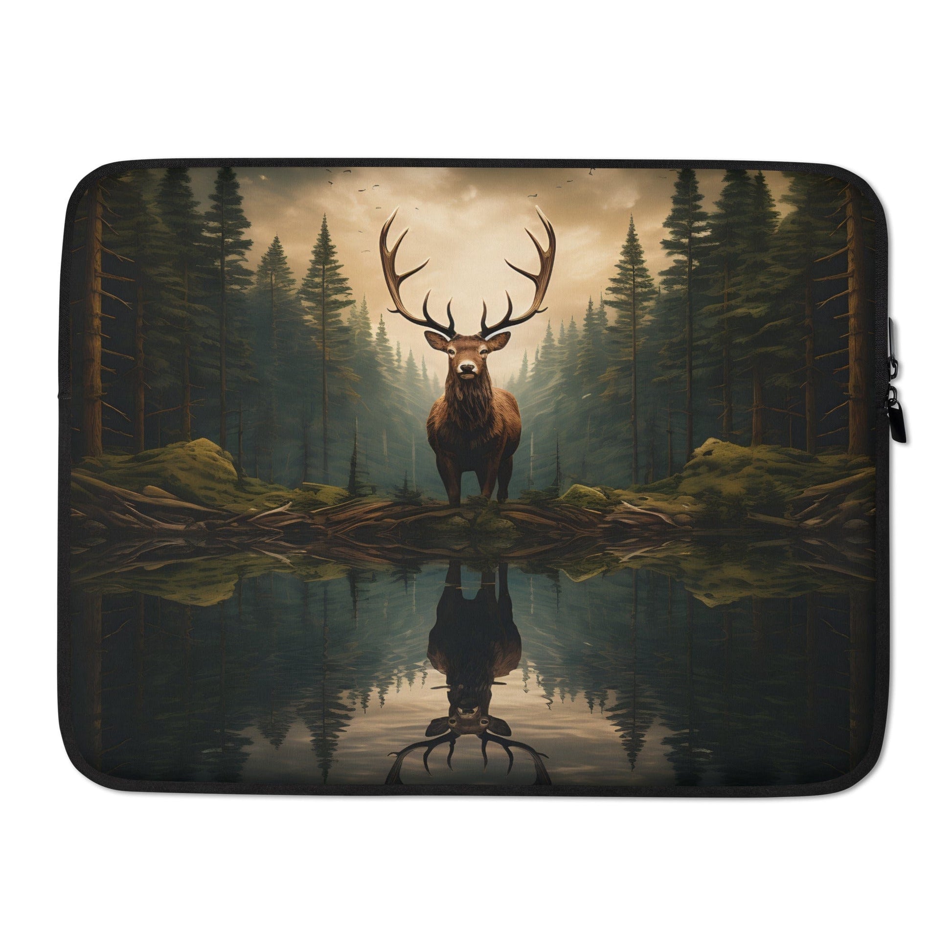 Elegant Deer Laptop Sleeve: Nature - Inspired Protection for 13 - 15" Devices - Nourishment Tapestry