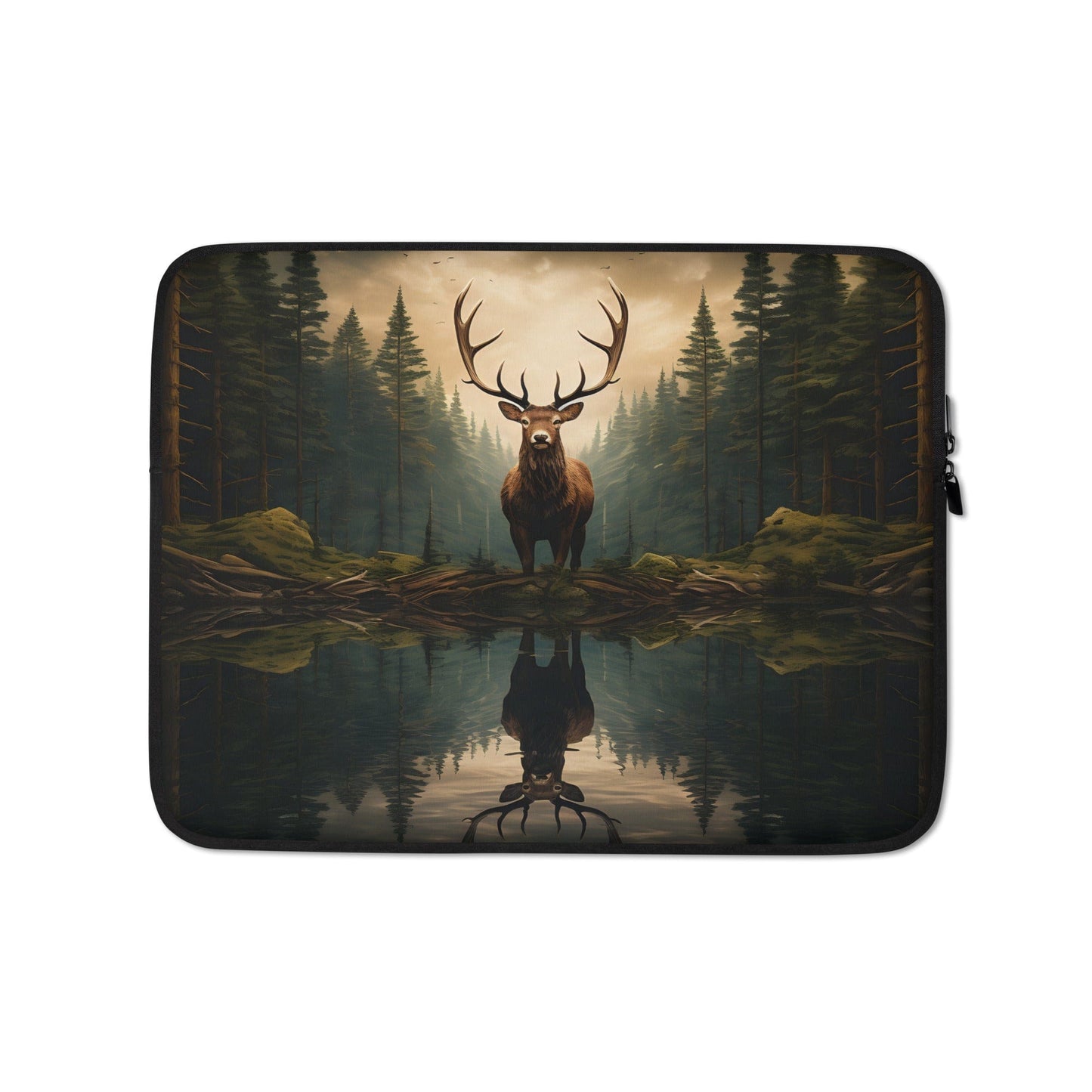 Elegant Deer Laptop Sleeve: Nature - Inspired Protection for 13 - 15" Devices - Nourishment Tapestry