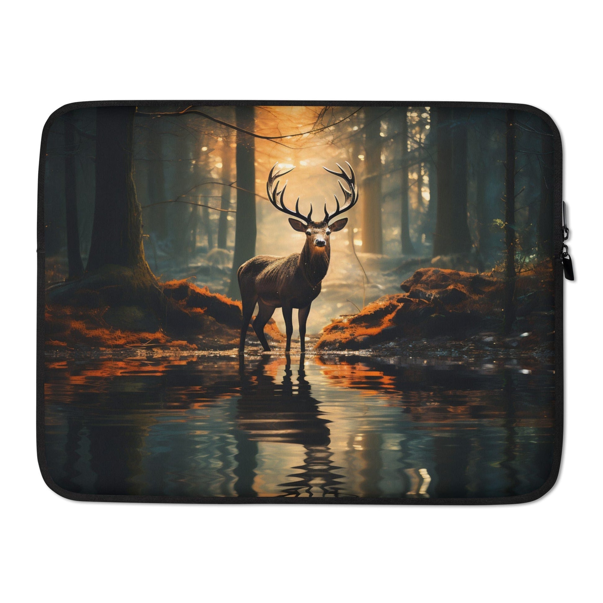 Elegant Deer Laptop Sleeve: Stylish Neoprene Protection for 13 - 15" MacBook, Dell, HP - Nourishment Tapestry