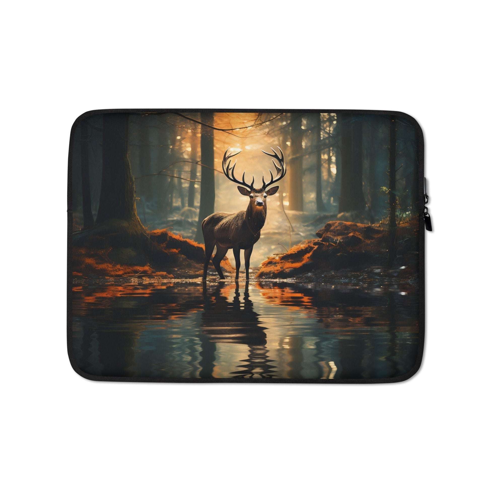 Elegant Deer Laptop Sleeve: Stylish Neoprene Protection for 13 - 15" MacBook, Dell, HP - Nourishment Tapestry