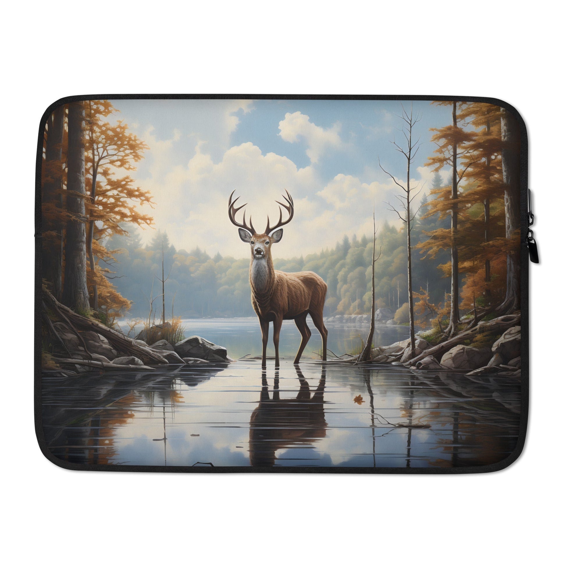 Elegant Deer Neoprene Laptop Sleeve: Stylish 13 - 15" Case for Ultimate Protection - Nourishment Tapestry