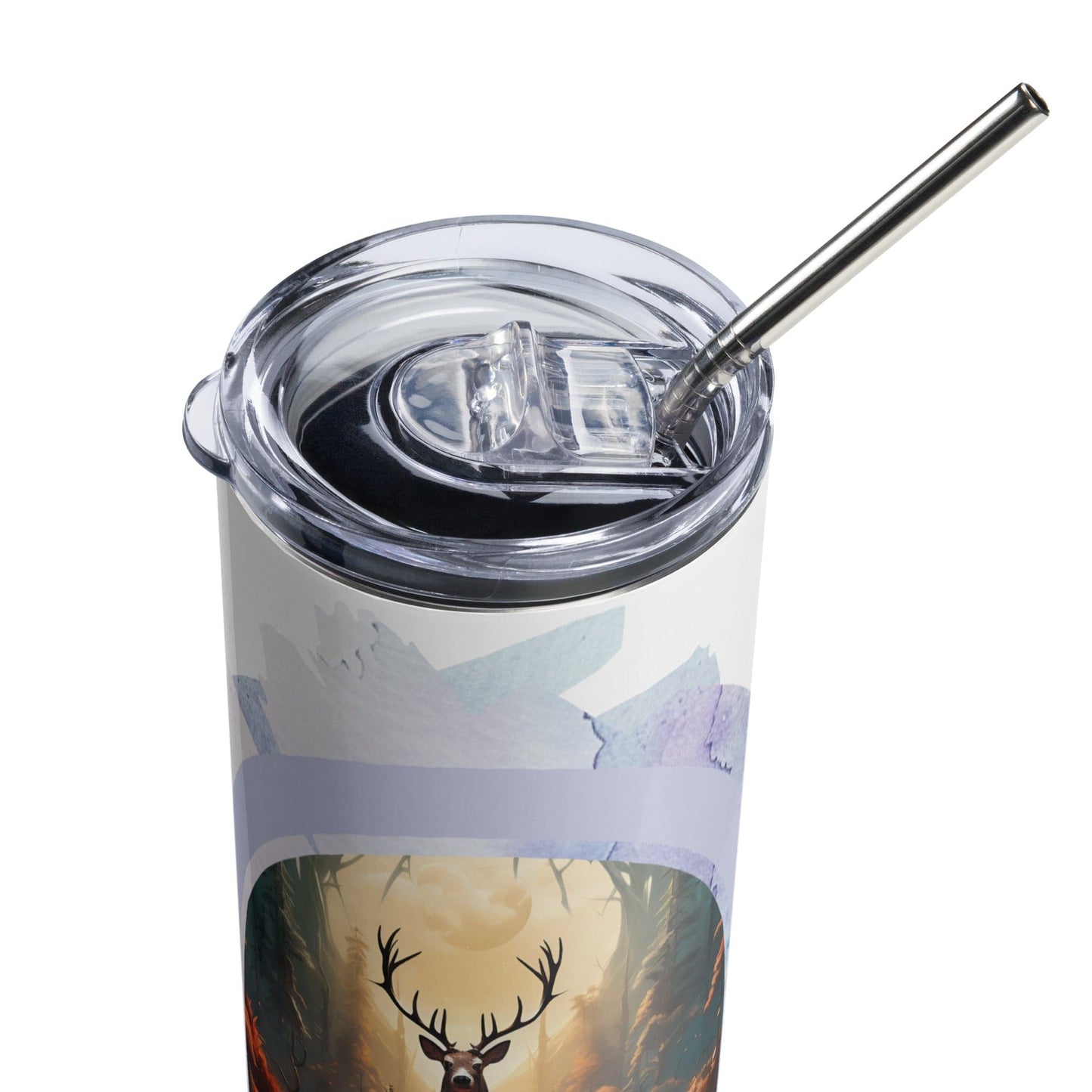 Elegant Deer Tumbler: 20oz Insulated Steel Cup for Hot & Cold Drinks - Nourishment Tapestry