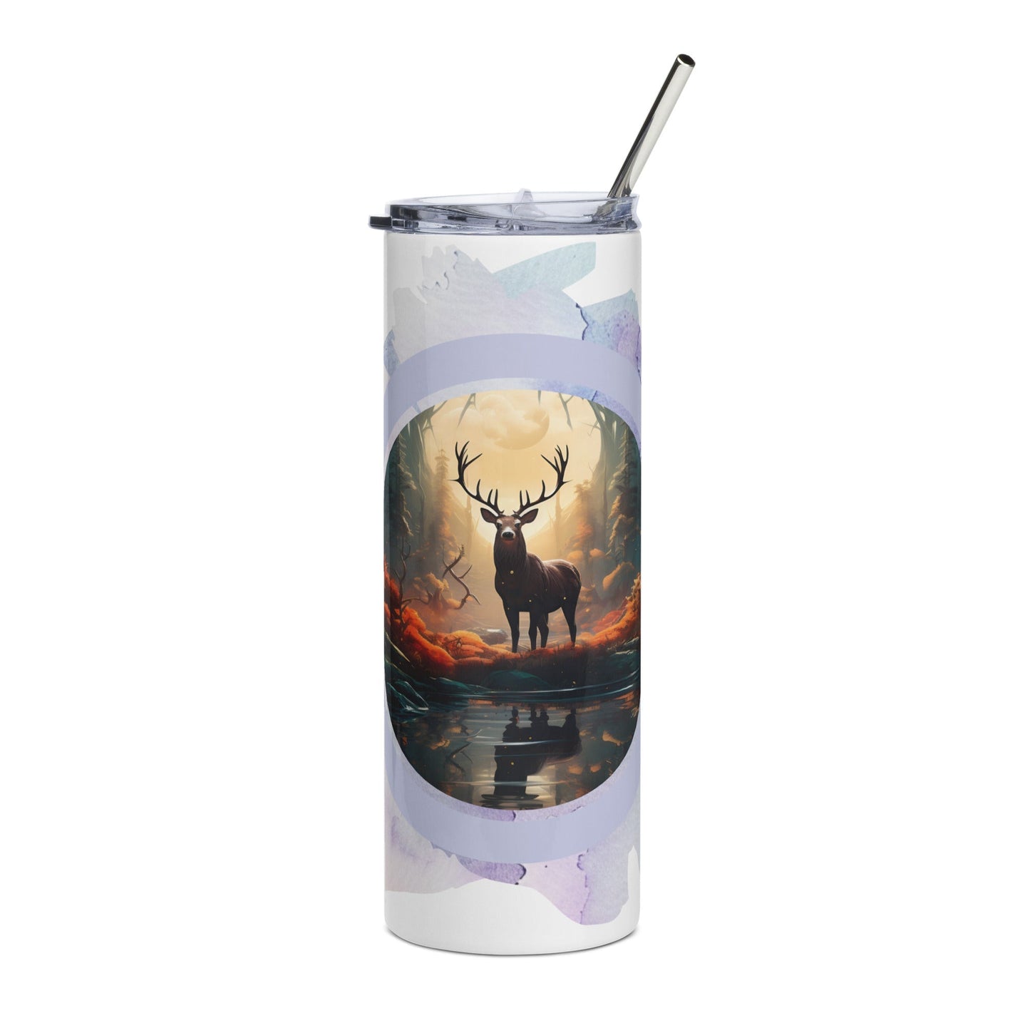 Elegant Deer Tumbler: 20oz Insulated Steel Cup for Hot & Cold Drinks - Nourishment Tapestry