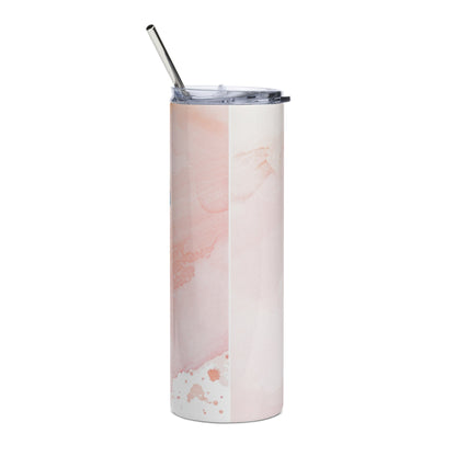 Elegant Elephant Tumbler: 20oz Insulated Cup for Hot & Cold Drinks with Watercolor Design - Nourishment Tapestry