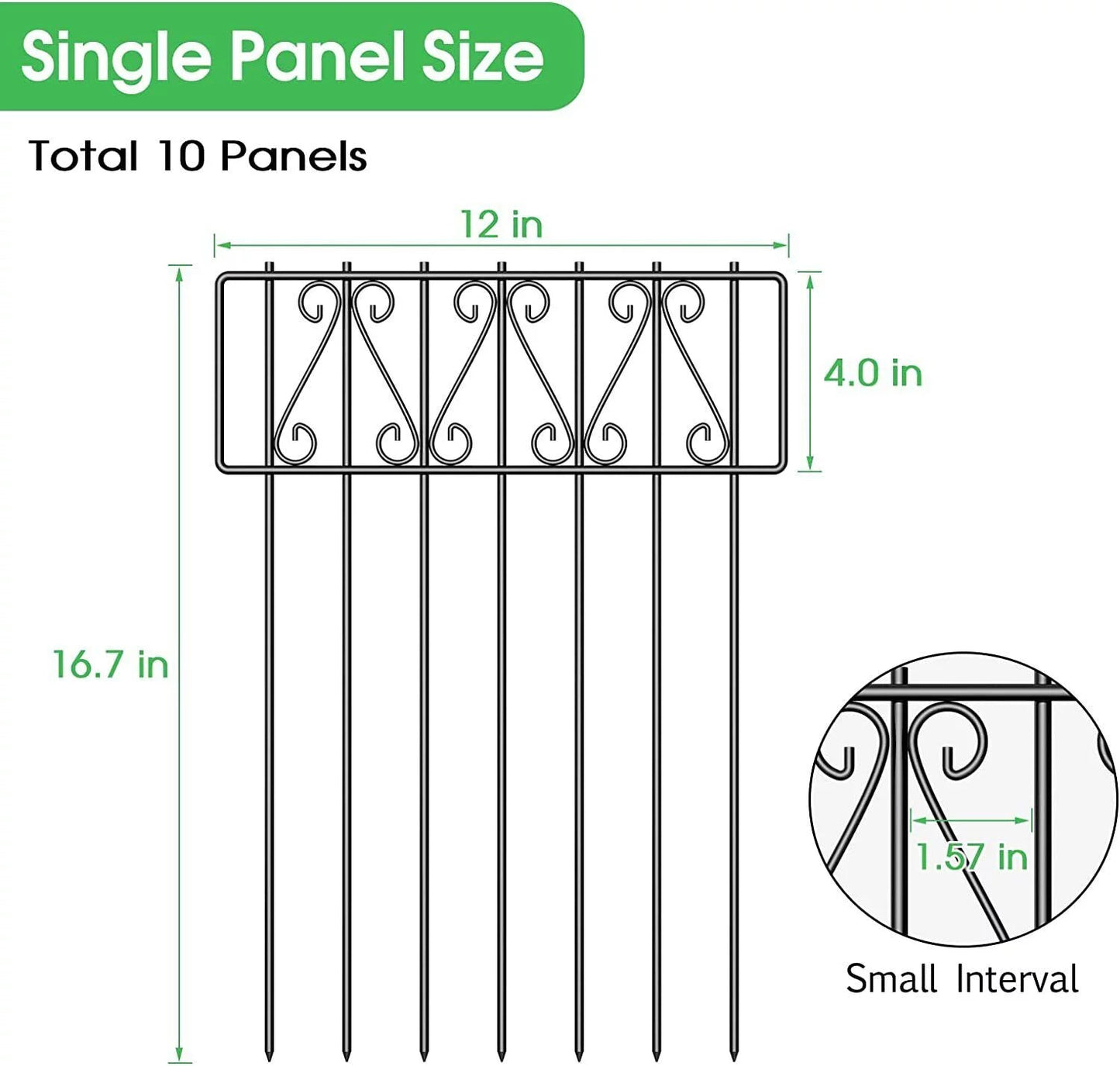 Elegant Rustproof Metal Garden Fence 10 - Panel Set: Stylish Pet & Animal Control Solution - Nourishment Tapestry