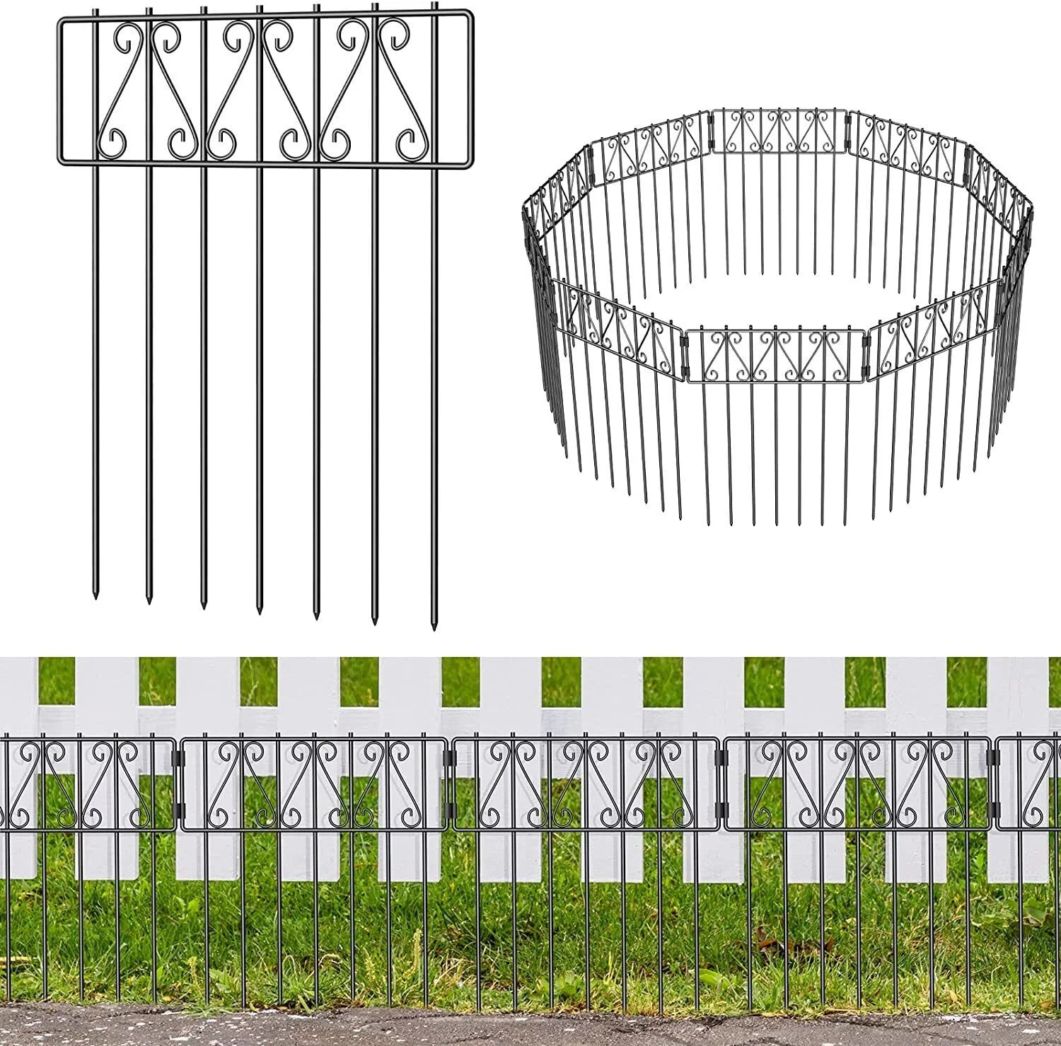 Elegant Rustproof Metal Garden Fence 10 - Panel Set: Stylish Pet & Animal Control Solution - Nourishment Tapestry