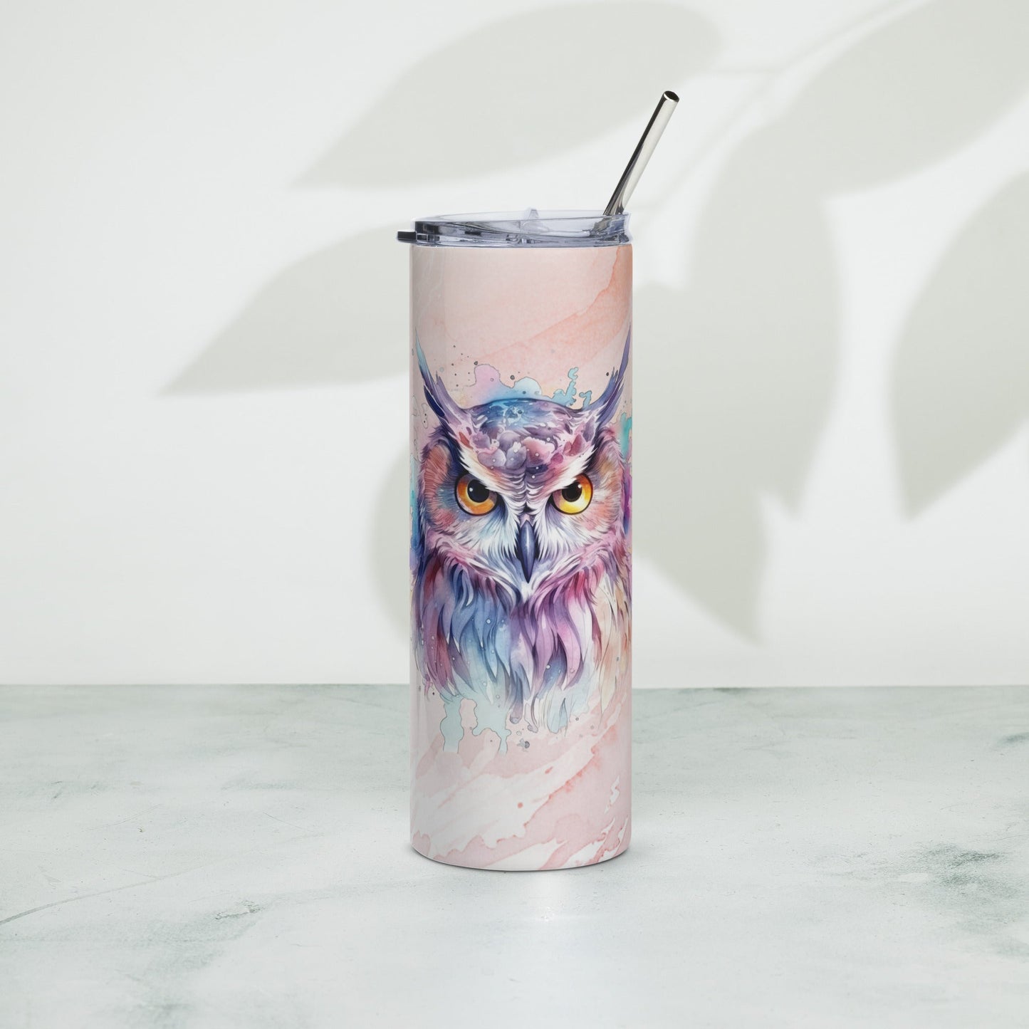 Enchanting Mystic Owl Tumbler: 20oz Insulated, Leak - Proof, Artistic Design for Hot & Cold Drinks - Nourishment Tapestry