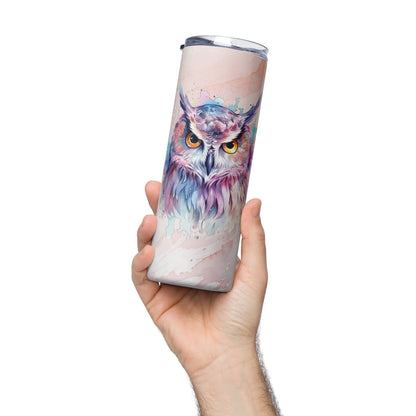 Enchanting Mystic Owl Tumbler: 20oz Insulated, Leak - Proof, Artistic Design for Hot & Cold Drinks - Nourishment Tapestry