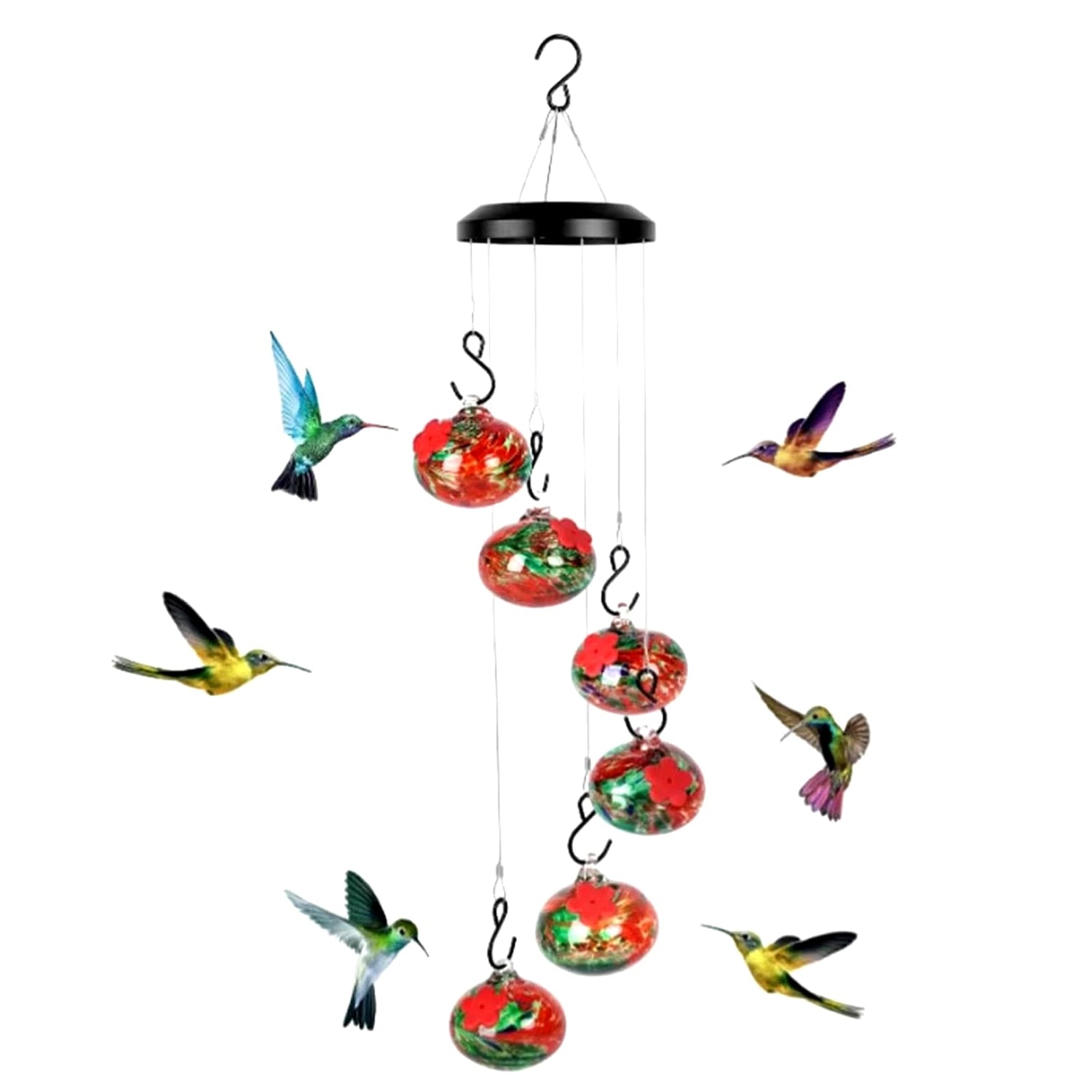 Enchanting Window Bird Feeder: Charming Wind Chimes & Squirrel - Proof Hummingbird Feeder with Suction Cup - Nourishment Tapestry