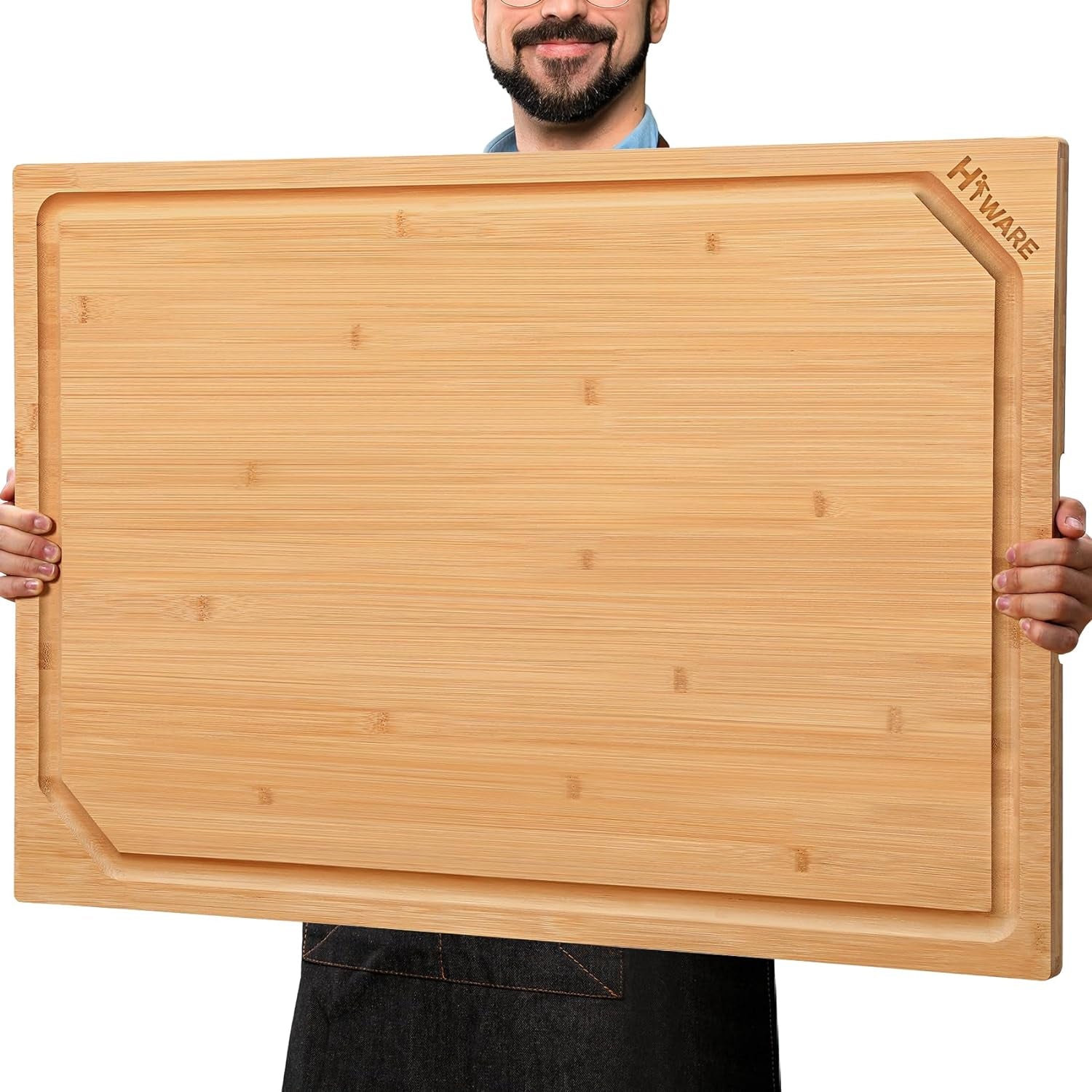 Extra Large Bamboo Cutting Board 36x24: Premium Kitchen Essential with Juice Groove & Handle - Nourishment Tapestry