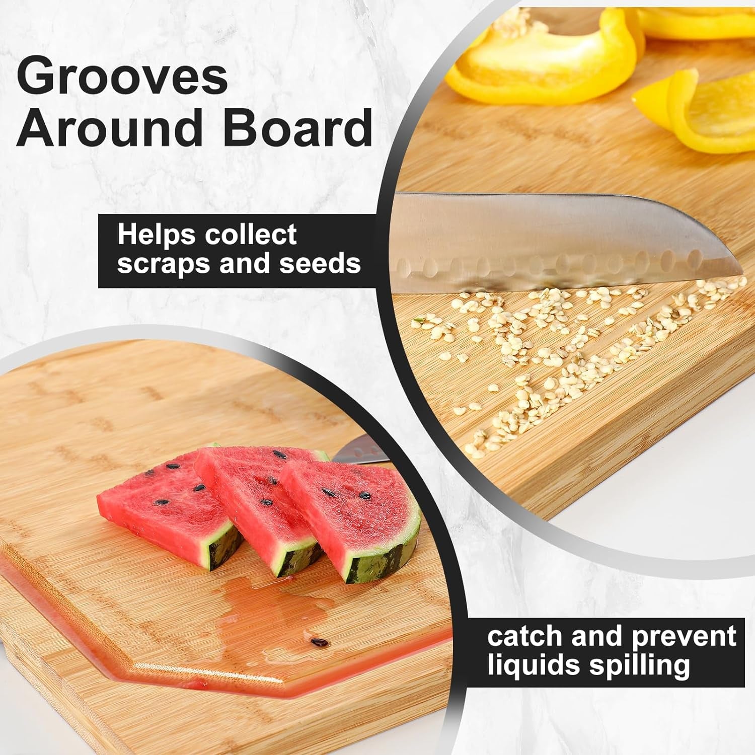 Extra Large Bamboo Cutting Board 36x24: Premium Kitchen Essential with Juice Groove & Handle - Nourishment Tapestry